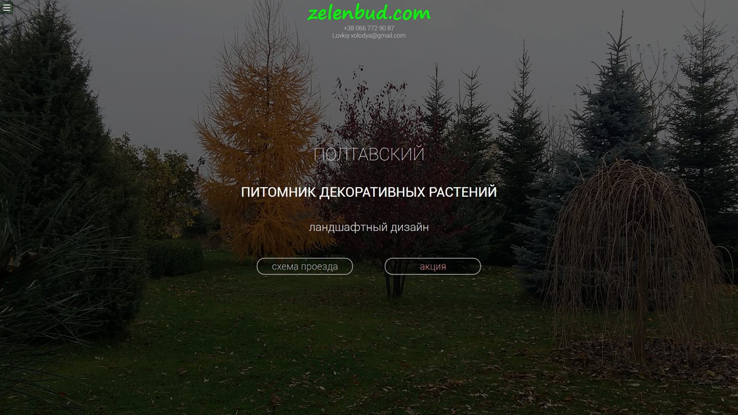 Website of the Zelenbud nursery before the redesign